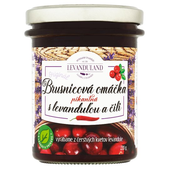 Levanduland Originál brusnicová omáčka s levanduľou a čili pikantná 220 g