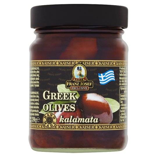 Kaiser Franz Josef Exclusive Grécke čierne olivy kalamata v slanom náleve 250 g