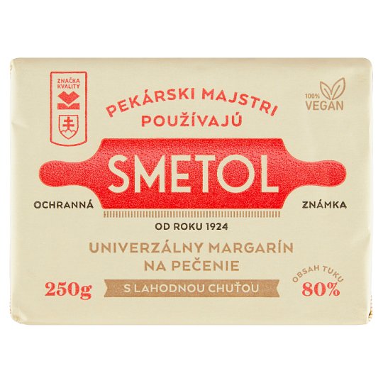 Smetol Lahodný margarín na pečenie s maslovou príchuťou 250 g