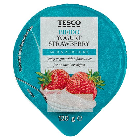 Tesco Jogurt jahodový s bifidogénnou kultúrou 120 g