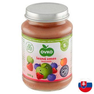 Ovko Dojčenská výživa lesné plody jablková s malinami a čučoriedkami bez cukru 190 g