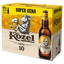 Velkopopovický Kozel 10 Light Draught Beer 8 x 0.5 L (4 L)