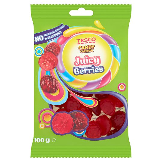 Tesco Candy Carnival Juicy Berries želé cukríky s ovocnými príchuťami 100 g