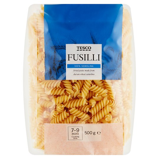Tesco Fusilli semolinové sušené cestoviny 500 g