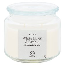 Tesco sviečka - Biela bielizeň & Orchidea 278 g