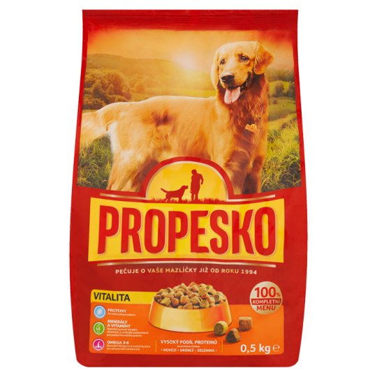 Propesko Kompletné krmivo pre dospelé psy s hydinou, hovädzinou a zeleninou 0,5 kg