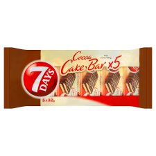 7 Days Cake Bar with Cocoa Filling with Chocolate Glaze 5 x 32 g