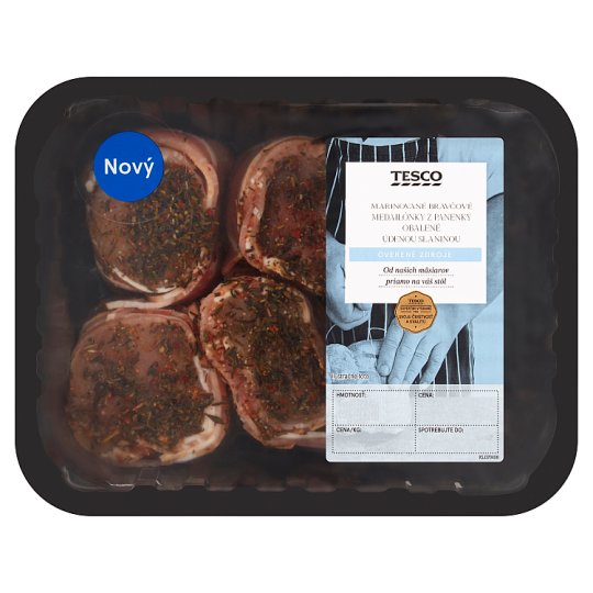Tesco Marinated Pork Medallions from a Tenderloin Wrapped in Smoked Bacon