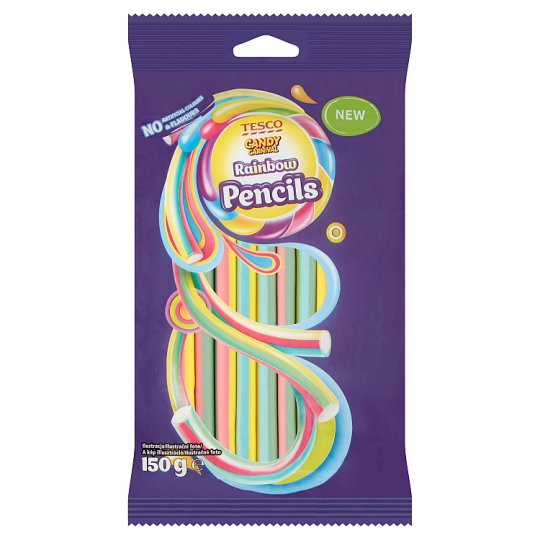 Tesco Candy Carnival Rainbow Pencils želé cukríky s ovocnými príchuťami 150 g