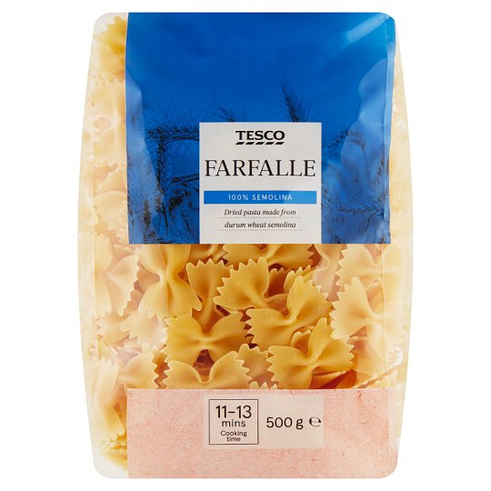 Tesco Farfalle semolinové sušené cestoviny 500 g
