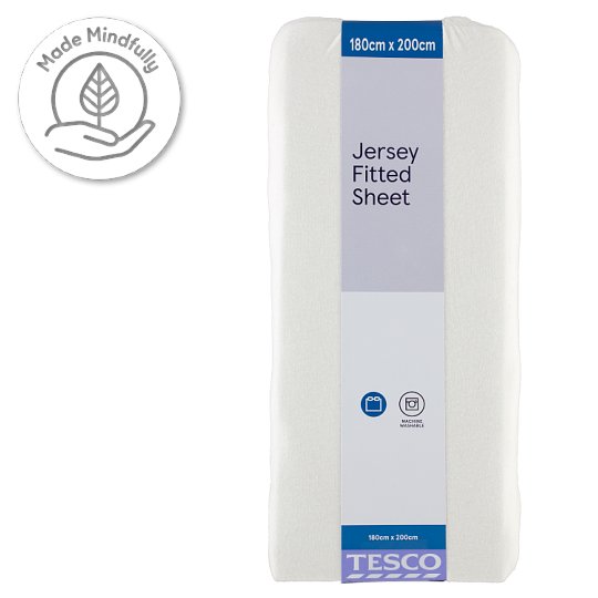 Tesco Jersey Fitted Sheet 180 cm x 200 cm Tesco Groceries