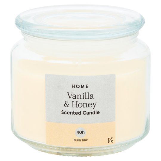 Tesco Home Vanilla & Honey Scented Candle 300 g Tesco Groceries