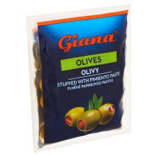 Giana Olivy zelené plnené paprikovou pastou v slanom náleve 195 g