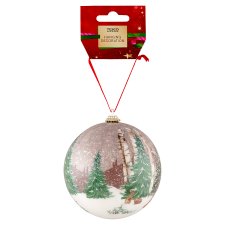 Tesco Frosted Forest Scene Decoupage Hanging Bauble