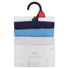 F&F Trojbalenie chlapčenské boxerky 5-6 rokov, Modrá