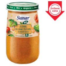 Sunar Bio Vegetables, Whole Grain Pasta, Olive Oil 190 g