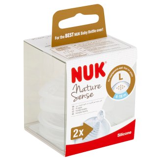 NUK Nature Sense Silikónový cumlík, hutnejšie tekutiny L 2 ks