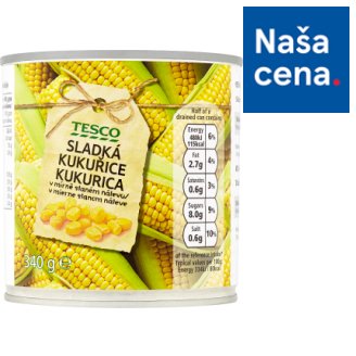 Tesco Sladká kukurica v mierne slanom náleve 340 g