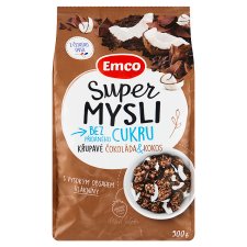 Emco Super Mysli Bez prídavku cukru chrumkavé s čokoládou a kokosom 500 g