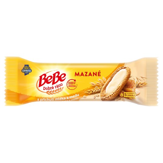 Opavia BeBe Dobré ráno mazané s mliekom s príchuťou medu cereálne sušienky 50 g