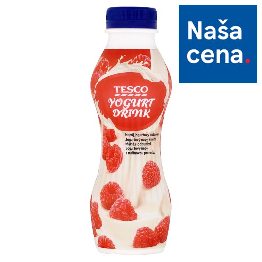 Tesco Jogurtový nápoj s malinovou príchuťou 350 g