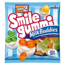 nimm2 Smilegummi Milk Buddies želé s odstredeným mliekom, ovocnou príchuťou a vitamínmi 90 g