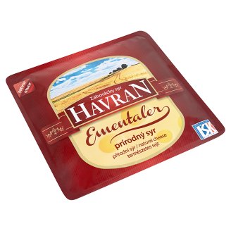 Záhorácky syr Havran Ementaler prírodný syr plátky 100 g