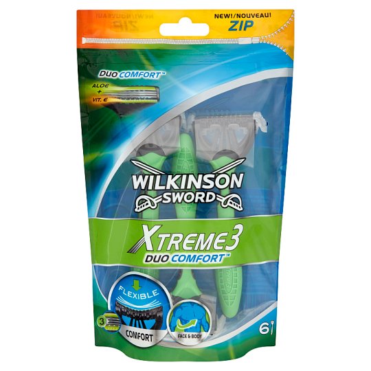 Wilkinson Sword Xtreme3 Duo Comfort jednorazový holiaci strojček s 3 flexibilnými čepieľkami 6 ks