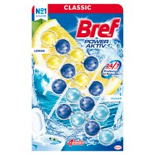 Bref Power Aktiv Lemon Ocean Solid Toilet Block 4 x 50 g