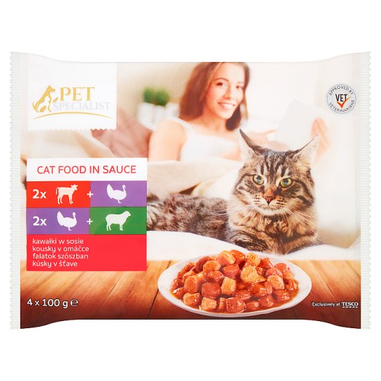Tesco Pet Specialist Cat Food in Sauce 4 x 100 g Tesco Groceries