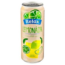 Relax Lemonáda Carbonated Lemonade Apple, Lemon, Lime Flavor 330 ml