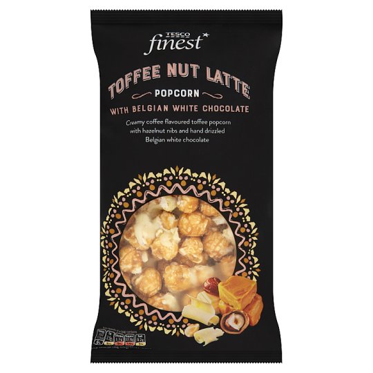 Tesco Finest Toffee Nut Latte Popcorn with Belgian White Chocolate 170