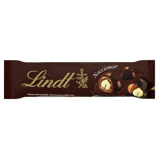 Lindt Plnená horká čokoláda s liekovoorieškovou náplňou a celými jadrami lieskových orieškov 40 g