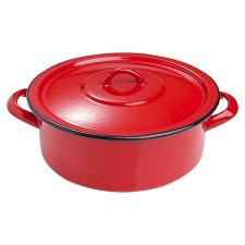 Enameled Saucepan with White Interior Red 24 cm