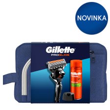 Gillette Cestovná Súprava S Holiacim Strojčekom ProGlide + Fusion Gél na Holenie 200 ml + Stojan