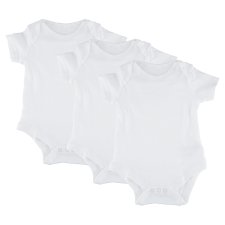 F&F 3 Pack Short Sleeved White Bodysuit Size 18 Months To 2 Years