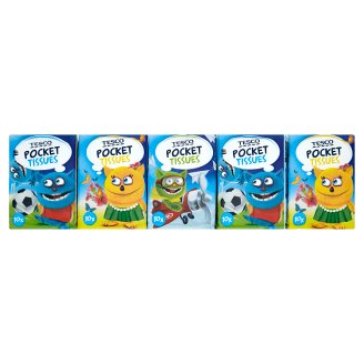 Tesco Papierové vreckovky kids mini 3-vrstvové 10 x 10 ks