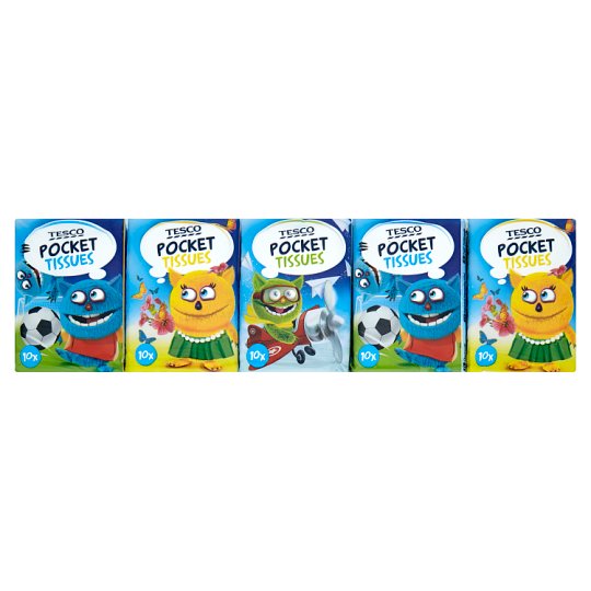 Tesco Pocket Tissues Kids Mini 3Ply 10 x 10 pcs Tesco Groceries