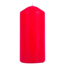 Tesco Basics Neparfumovaná sviečka červená 67 mm x 150 mm