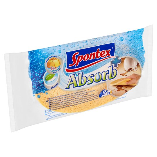 Spontex Absorb+ Viscous Multipurpose Sponge 2 Pcs - Tesco Groceries