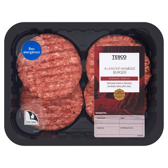 Tesco Klasický hovädzí burger 0,440 kg