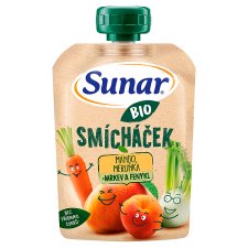 Sunar Organic Smícháček Mango, Apricot + Carrot and Fennel 100 g