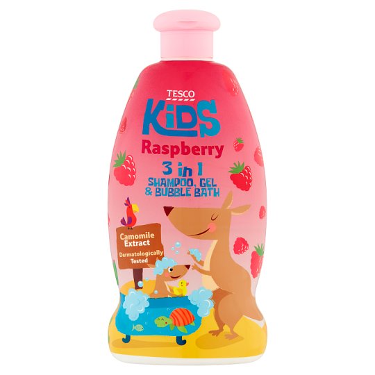 Tesco Kids Raspberry Shampoo, Gel & Bubble Bath 500 ml