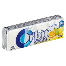 Wrigley's Orbit White Fruit Bubble Gum Sugar Free with Fruity Flavour 10 pcs 14 g