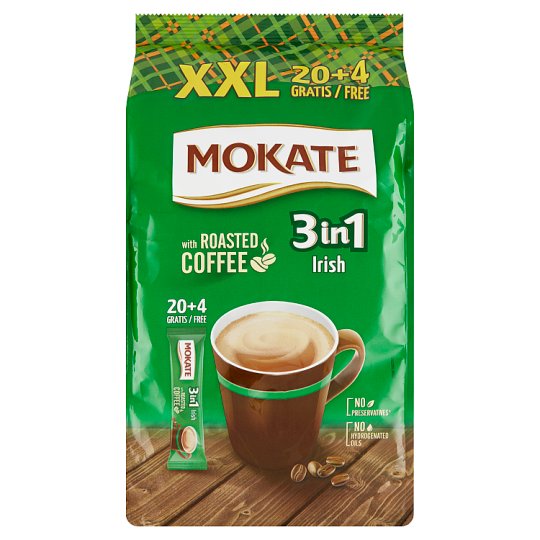 Mokate 3in1 Irish Instant Coffee Drink in Powder with Irish Cream Flavour 24 x 17 g (408 g)