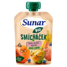 Sunar Organic Smícháček Banana, Pear, Blueberry + Pumpkin and Sweet Potato 100 g