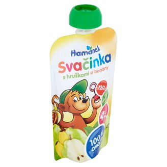 Hamánek Svačinka Dojčenská výživa desiata s hruškami a banánmi 120 g