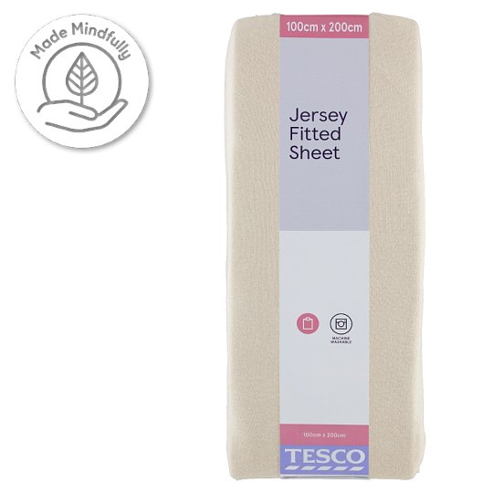 Tesco Jersey Fitted Sheet 100 cm x 200 cm Tesco Groceries