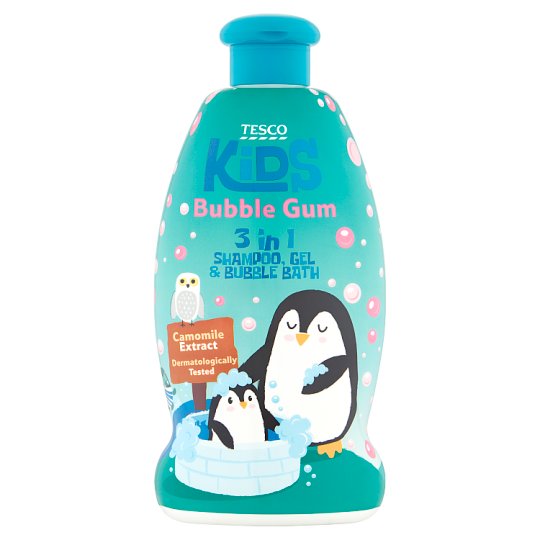 Tesco Kids Bubble Gum Shampoo, Gel & Bubble Bath 500 ml