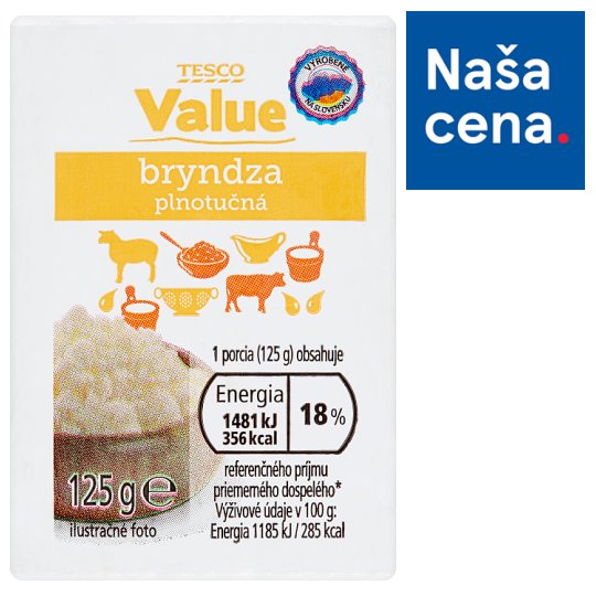 Tesco Value Sheep Cheese Full Fat 125 g